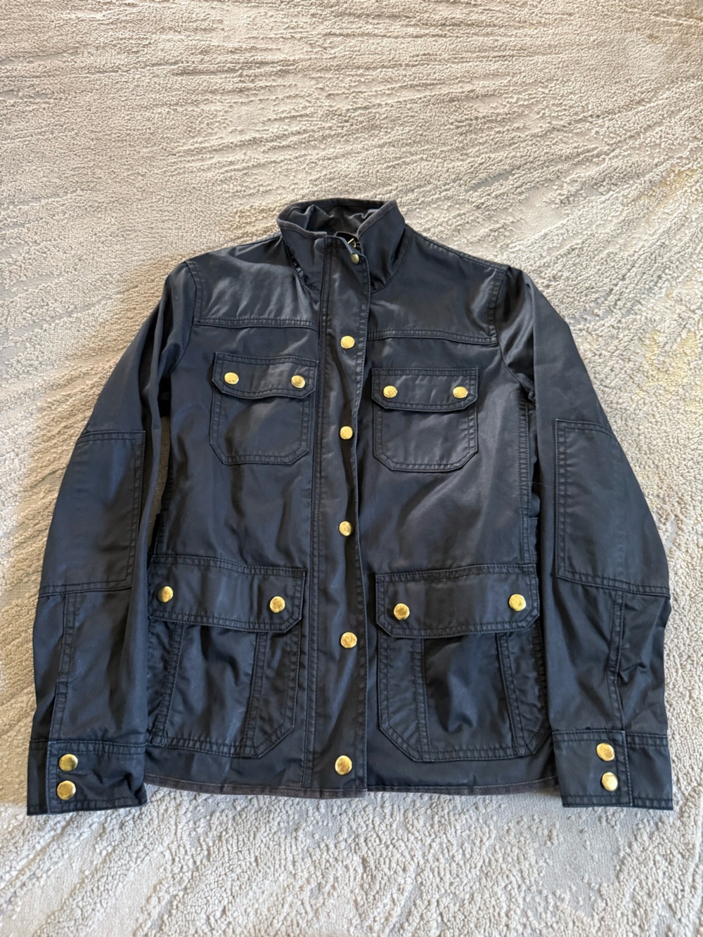 J. Crew Downtown Field Utility military Jacket black canvas XS